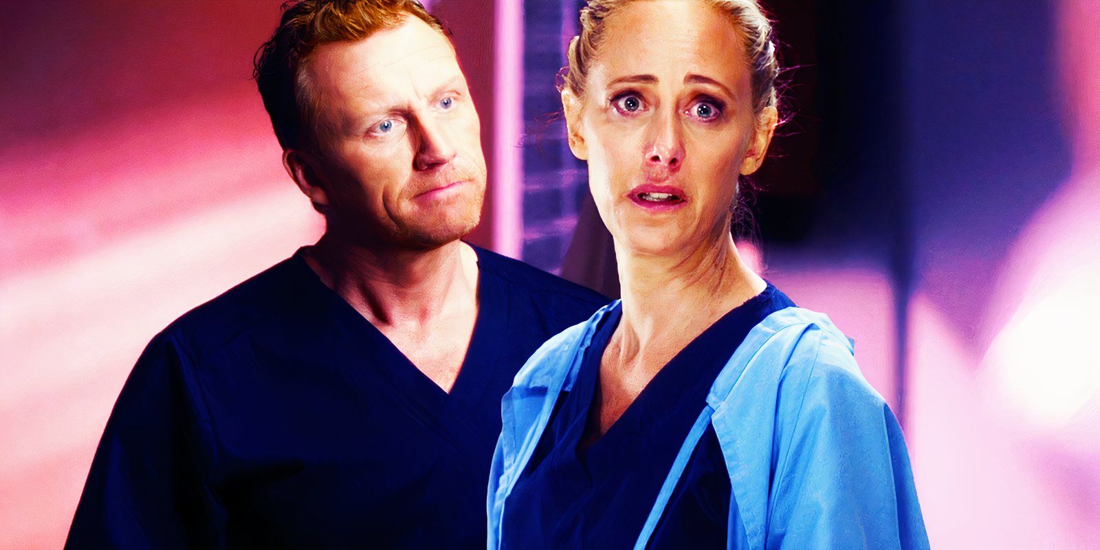 Kevin McKidd as Owen Hunt and Kim Raver as Teddy Altman in Grey's Anatomy season 17