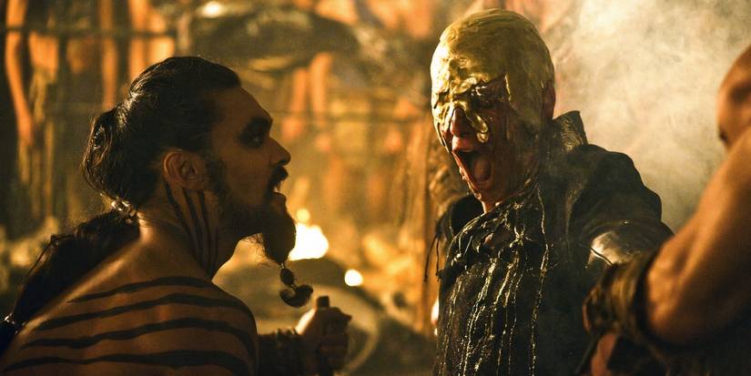 Khal Drogo killing Viserys Targaryen with molten gold in Game of Thrones season 1, episode 6