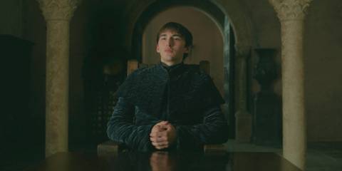 King Bran Stark at a table for a small council meeting in Game of Thrones season 8, episode 6