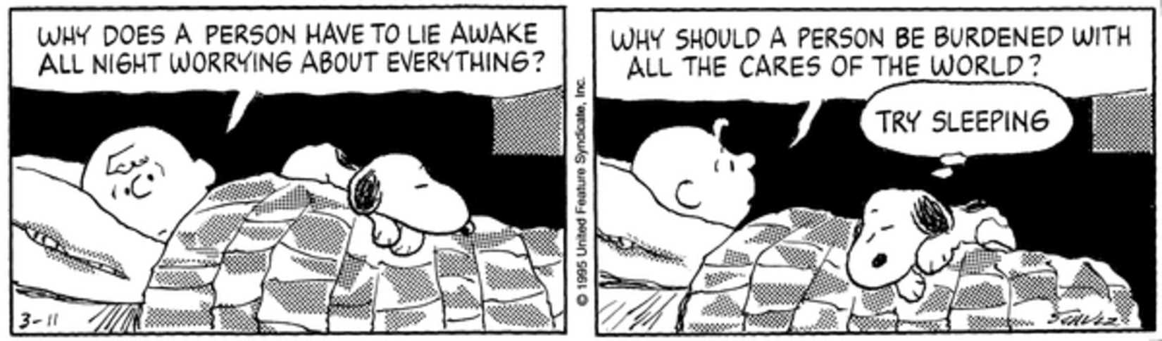 10 Peanuts Comics About Charlie Brown's Late Night Anxieties