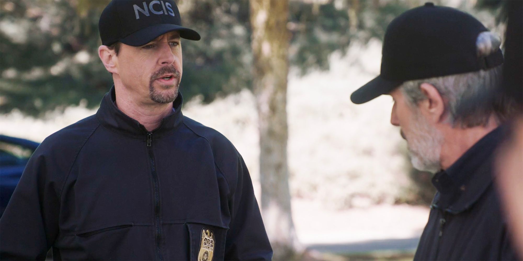 McGee looking alert at Parker in NCIS