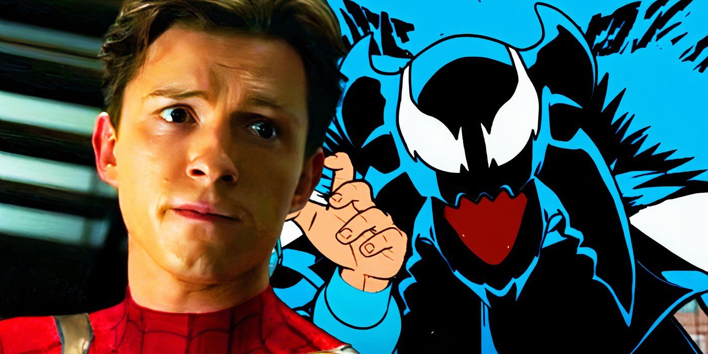 Peter Parker in Spider-Man No Way Home and the Symbiote in Your Friendly Neighborhood Spider-Man