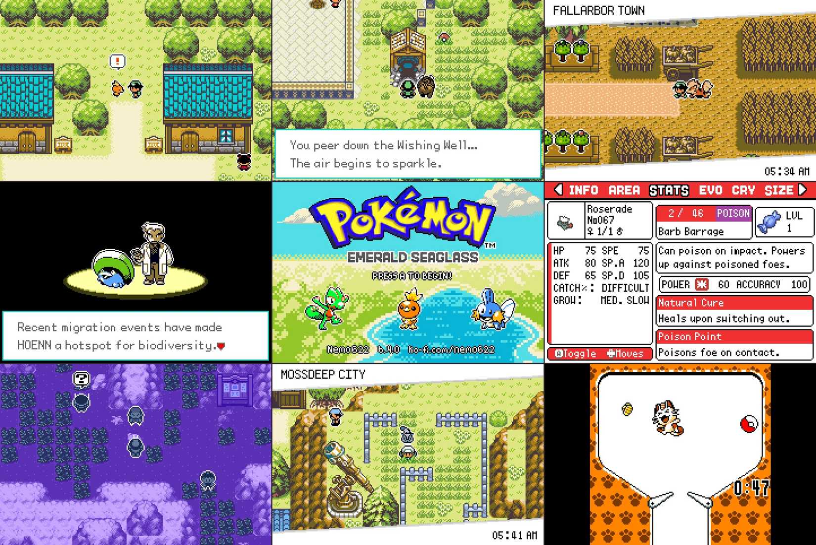 Pokemon Emerald Seaglass rom hack screenshots