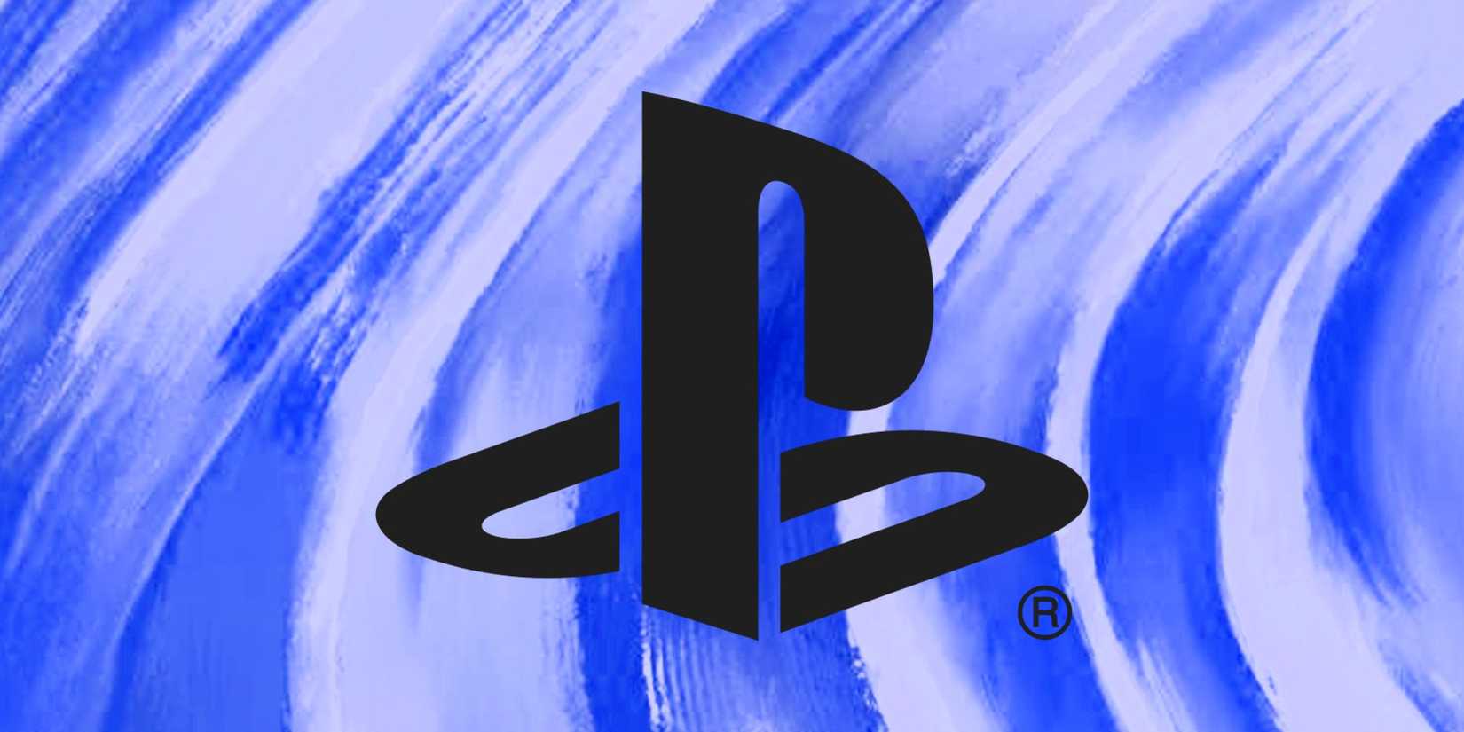 Logo PlayStation dengan latar belakang biru buram