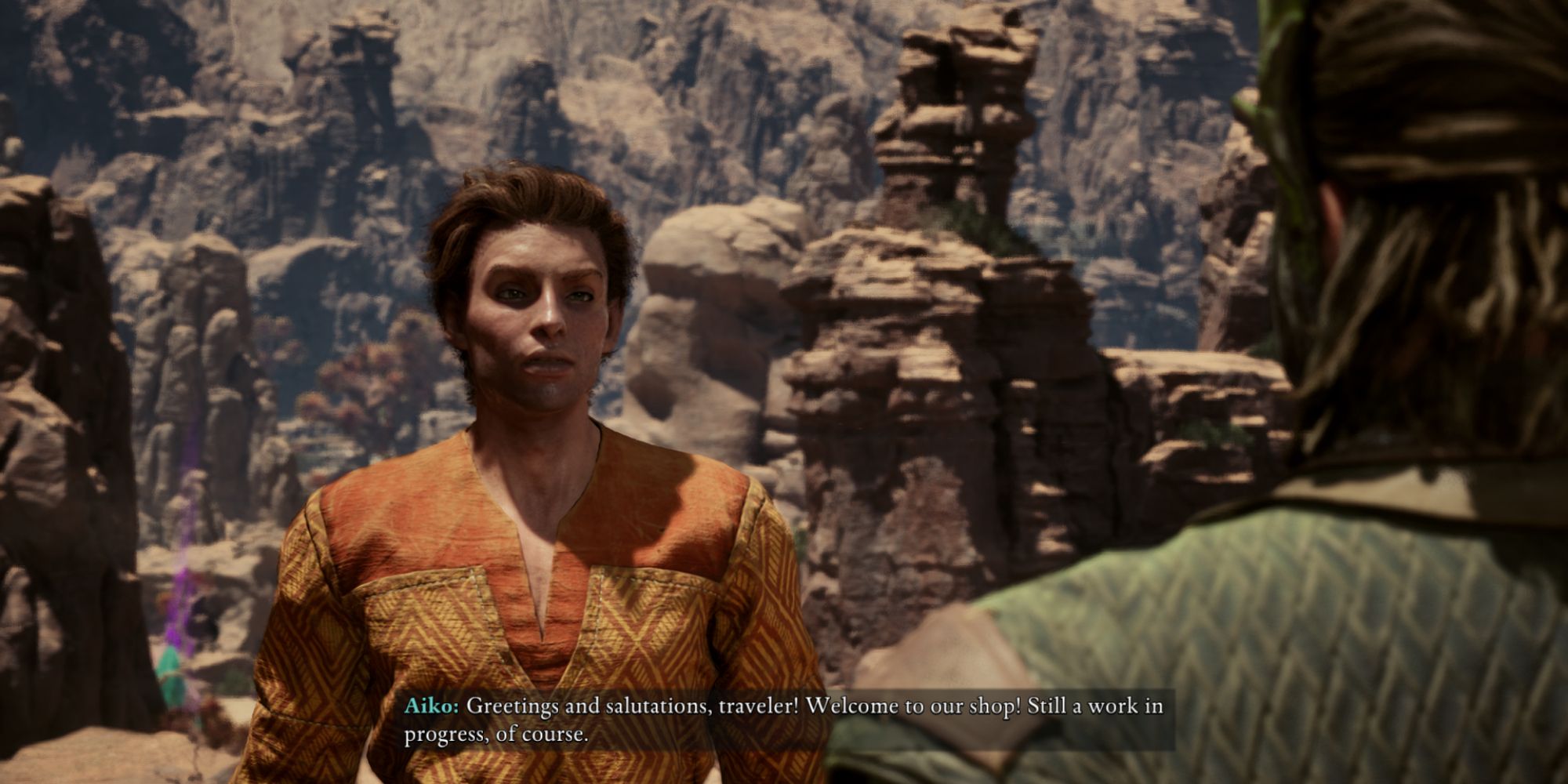 The envoy meeting Aiko in Avowed's Wasteland Courier quest