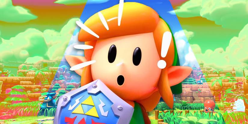 Link from Link's Awakening with a shocked expression on his face.