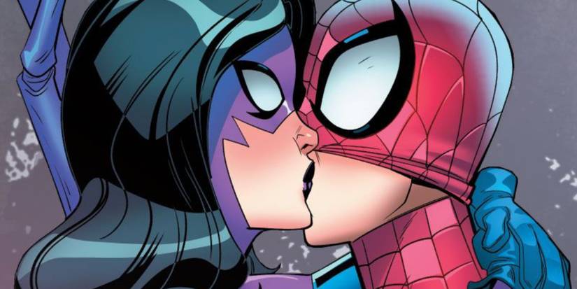 Spider-Man kisses Web-Head aka Lynda Locke