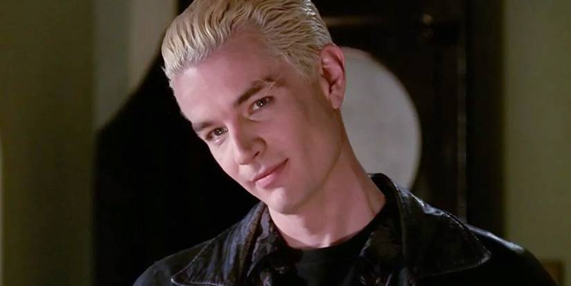 Spike with his head tilted to the side in Buffy the Vampire Slayer
