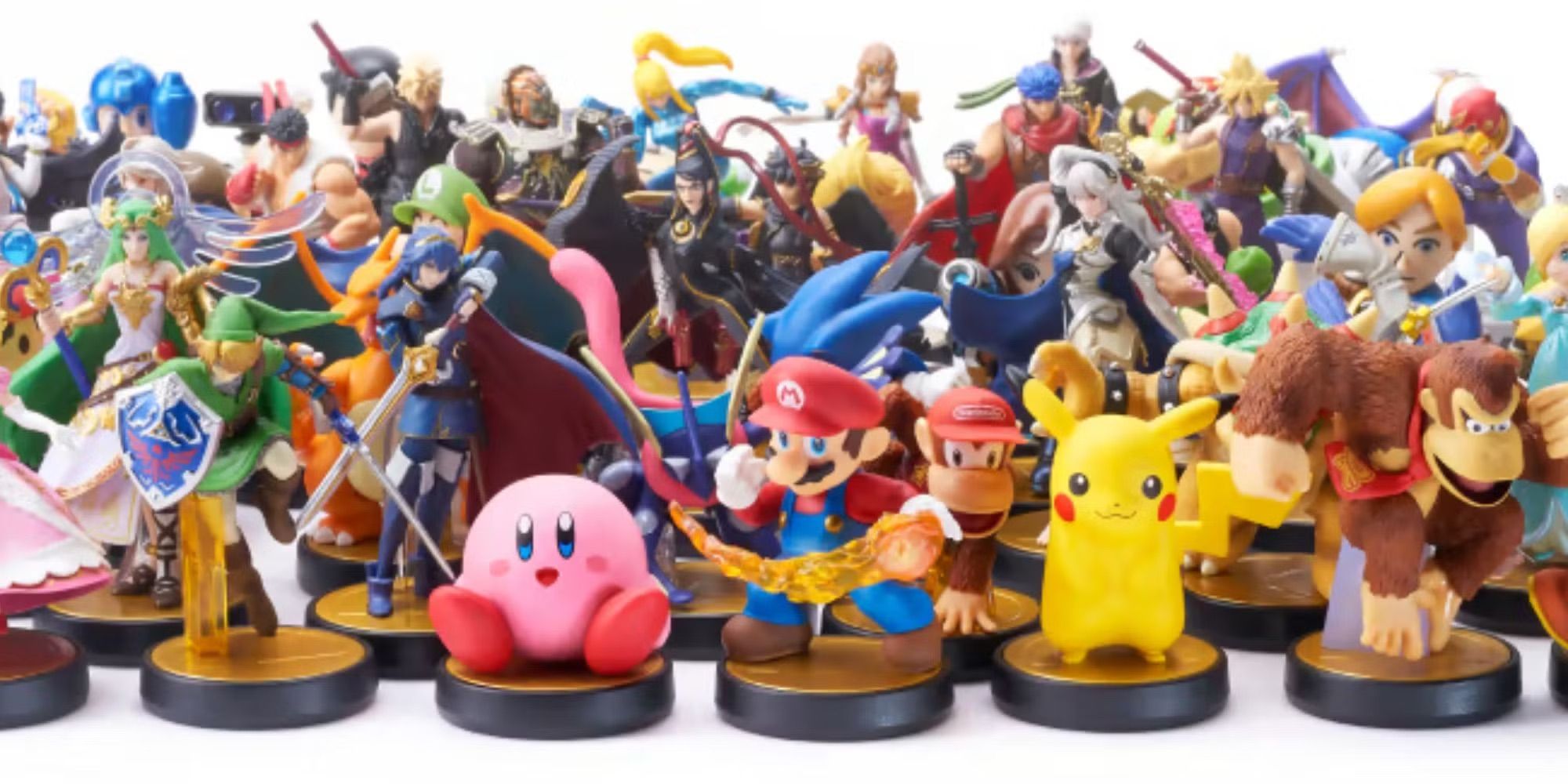 A collection of amiibo from the Super Smash Bros. series