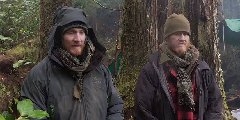 Ted and Jim Baird braving the cold weather in Alone season 4