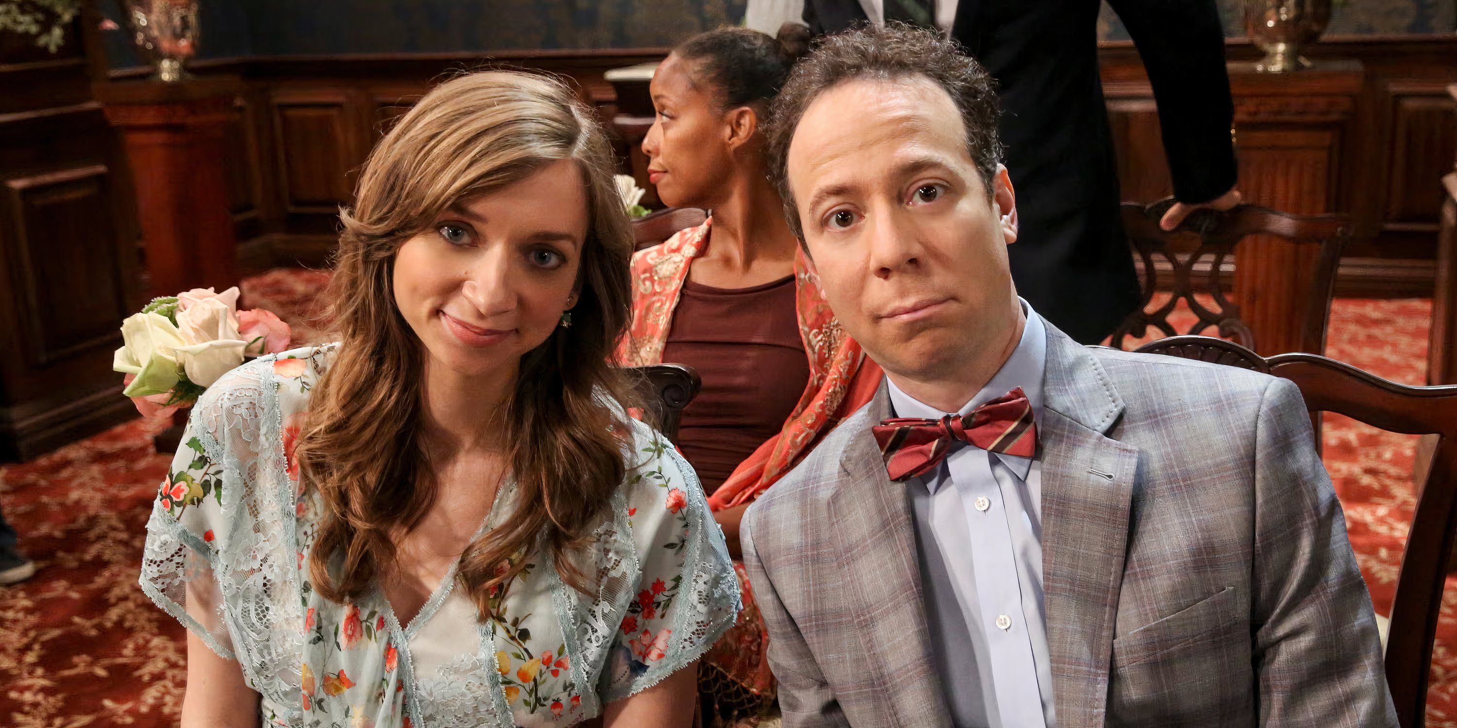 Lauren Lapkus as Denise and Kevin Sussman as Stuart Bloom in The Big Bang Theory