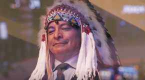 Thomas Rainwater smiling to himself in Yellowstone