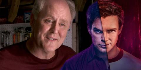Arthur Mitchell (John Lithgow) and both Michael C. Hall and Patrick Gibson as Dexter Morgan in Dexter