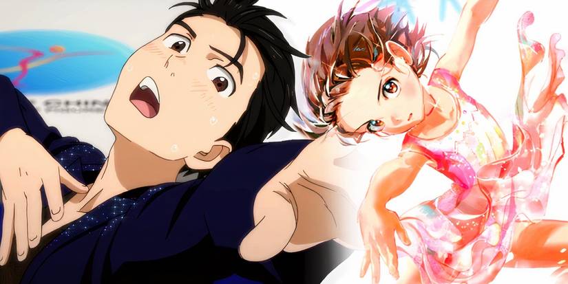 Yuri Katsuki from Yuri on Ice and Inori Yuitsuka from Medalist hands outstretched