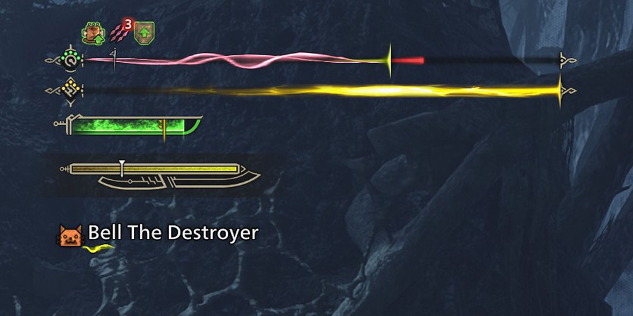 Monster Hunter Wilds Health and Status Bar with Bleeding Effect