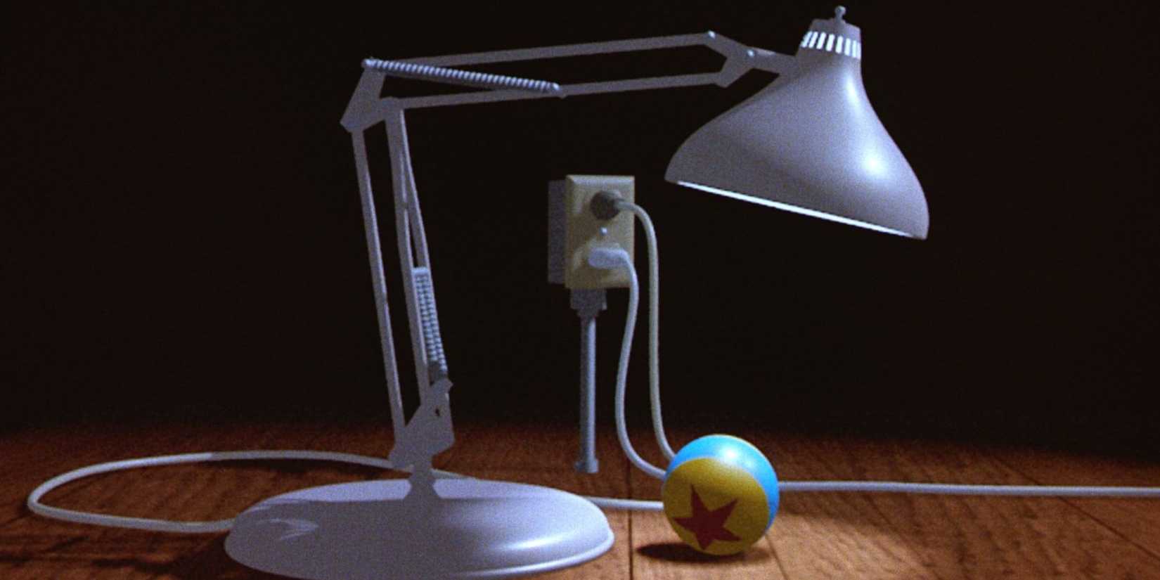 Luxo Sr. looking at the Pixar Ball in Luxo Jr.
