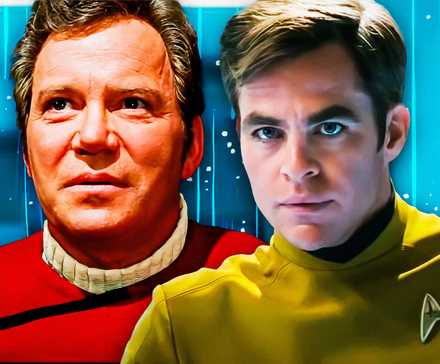 Уильям Шетер и Крис Пайн в роли капитана Кирка в "Звездном пути"