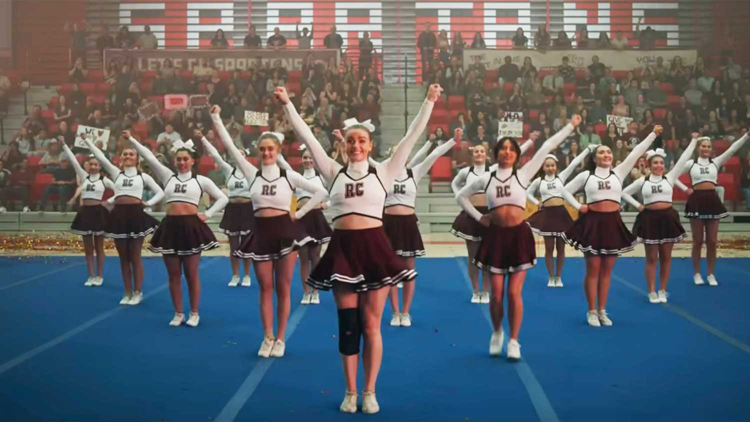 A formation of cheerleaders in Ransom Canyon