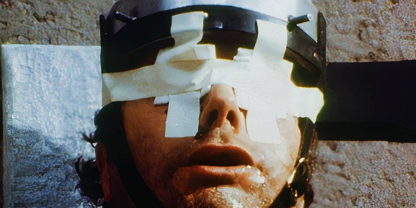 A man with bandages over his eyes in Faces of Death