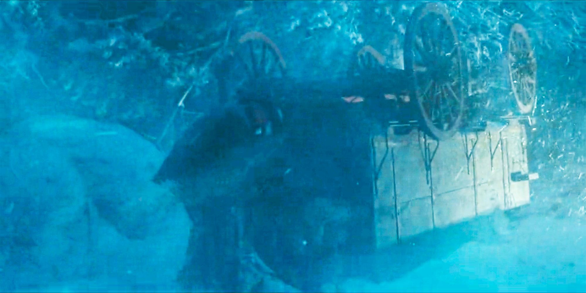 A tipped over wagon in a blizzard in 1923