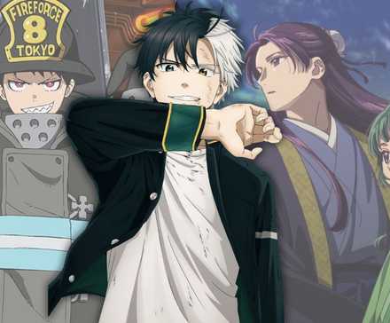 Ключевое изображение для второго сезона "Fire Force" и "The Apothecary Diaries" за "Wind Breaker"