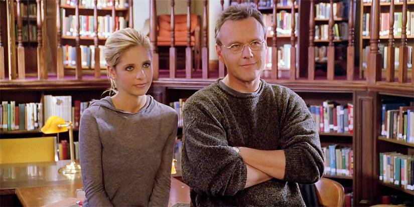 Buffy e Giles na final da 3ª temporada de Buffy