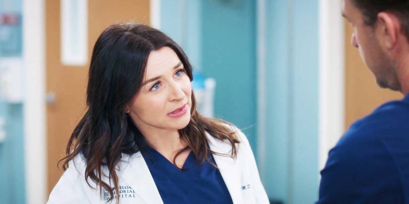 Caterina Scorsone as Amelia Shepherd and Scott Speedman as Nick Marsh in Grey's Anatomy season 21, episode 11