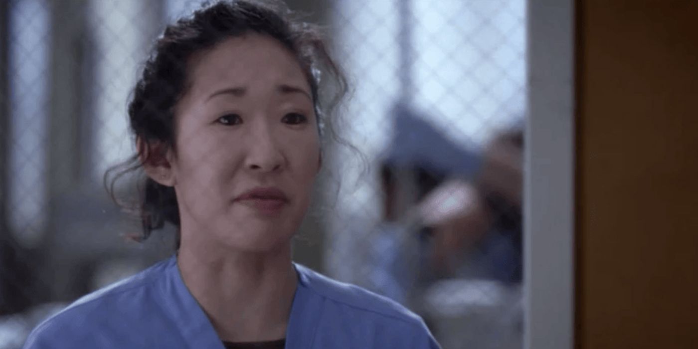 Christina Yang looking through the window with tears in her eyes in 'Some Kind Of Miracle' Grey's Anatomy