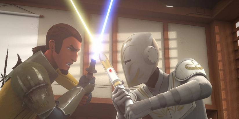 Kanan Jarrus walczy z strażnikiem świątyni Jedi w Star Wars: Rebels