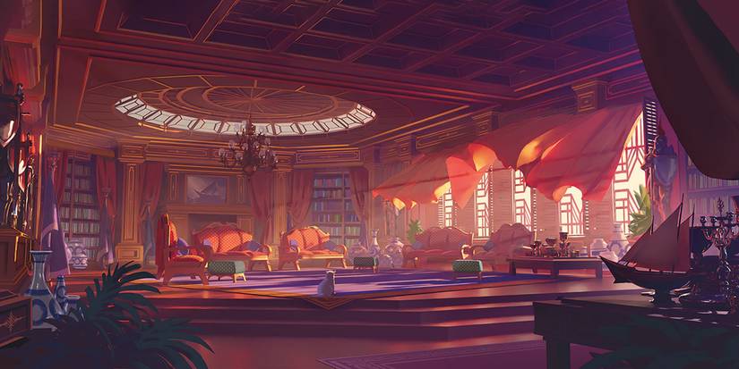 D&D Noble Background art showing a finely-furnished room