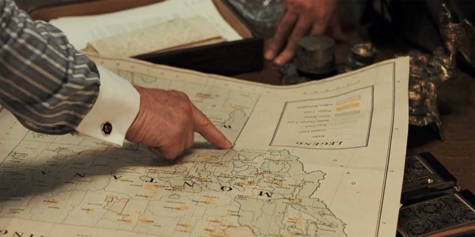 Cena de 1923 com referência ao Trem Estação