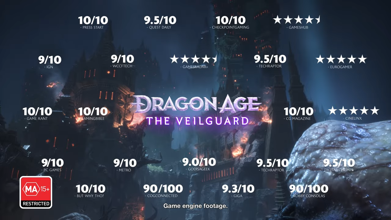 Clip from TheBestWarGames Featured in Dragon Age: The Veilguard | Accolades Trailer