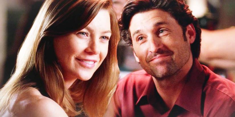 Ellen Pompeo as Meredith Grey and Patrick Dempsey as Derek Shepherd in Grey's Anatomy season 1