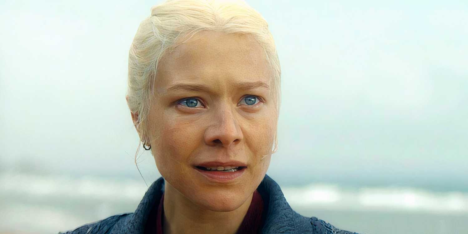 Emma D'Arcy looking distressed as Rhaenyra in House of the Dragon