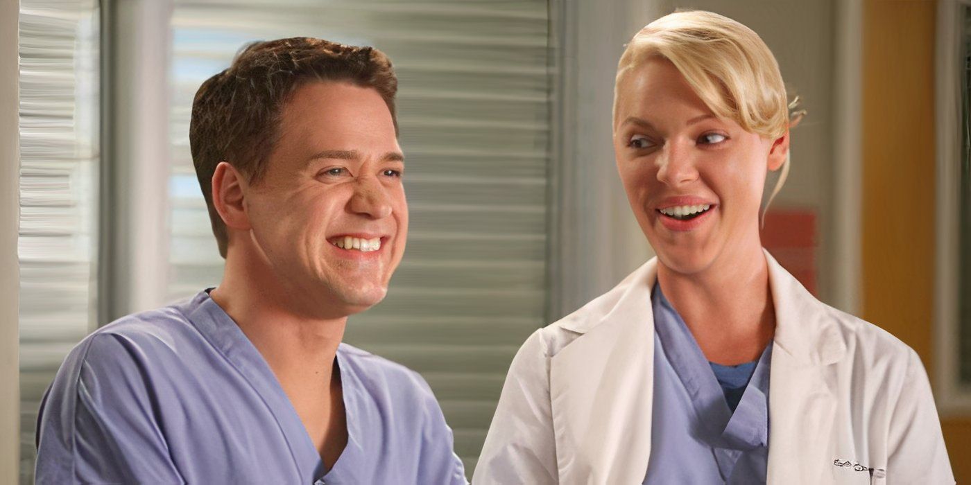 George and Izzie laughing in Grey's Anatomy