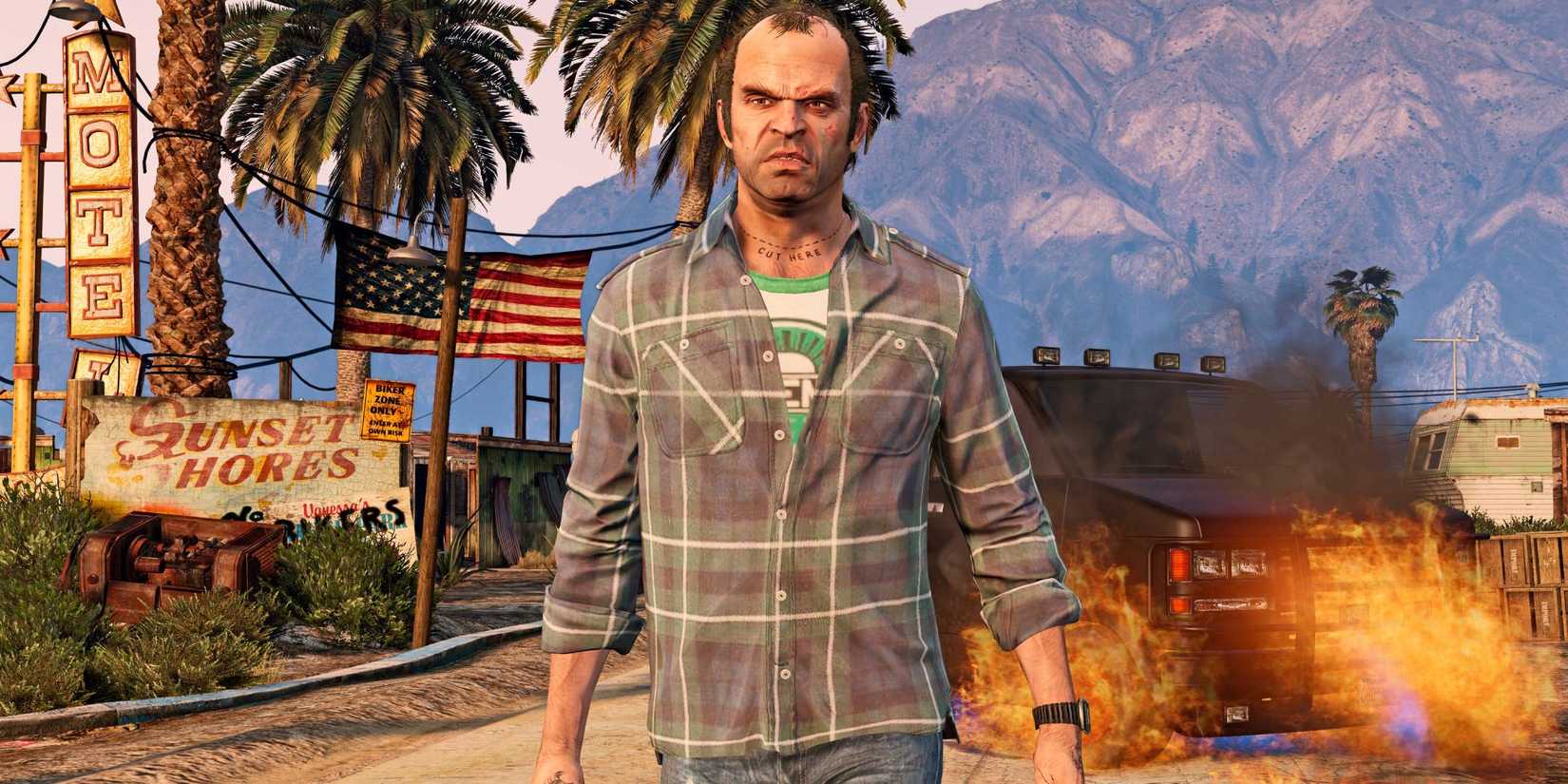 Trevor em cena de Grand Theft Auto 5