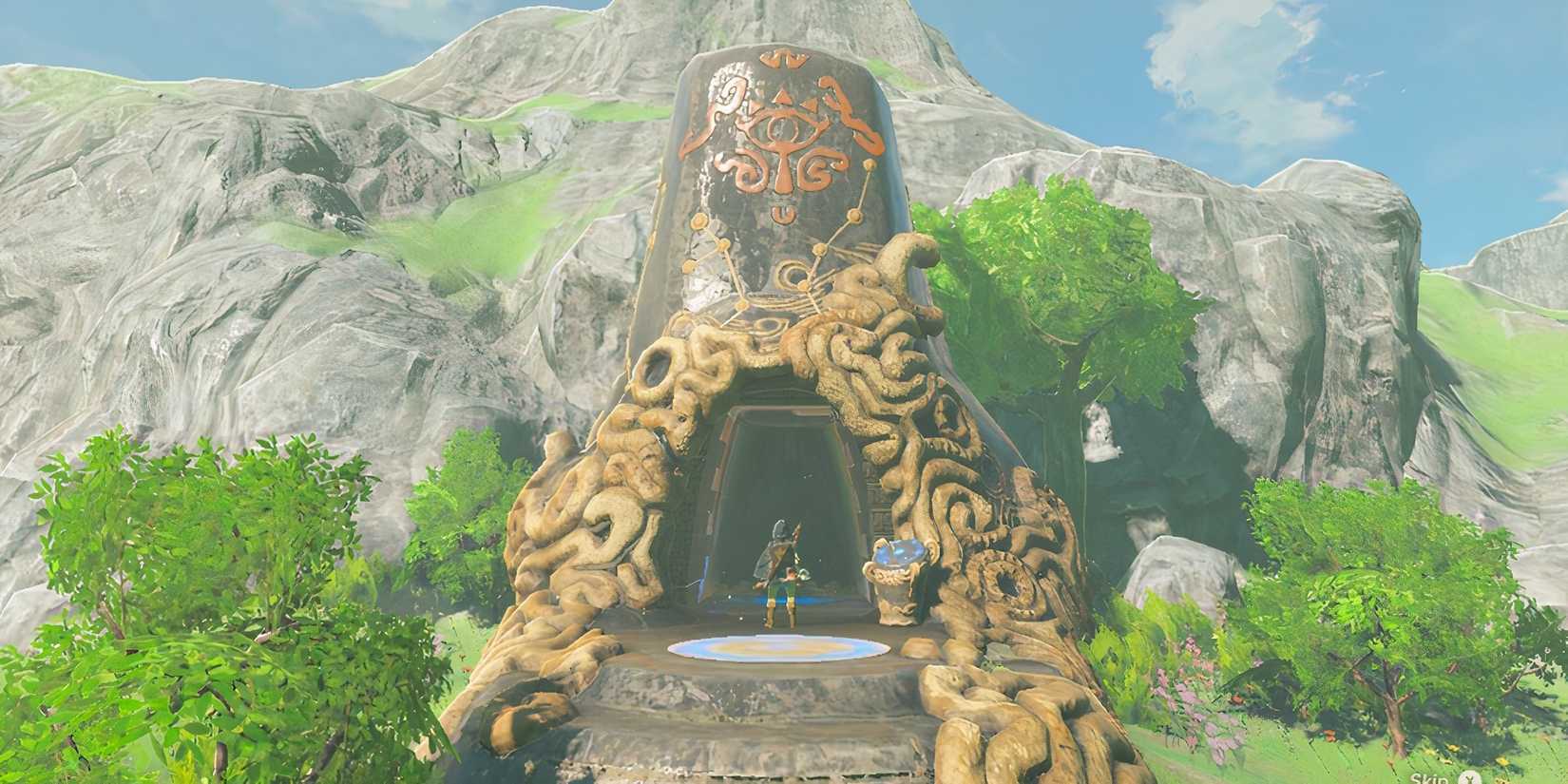 Link entering a shrine in Breath of the Wild.