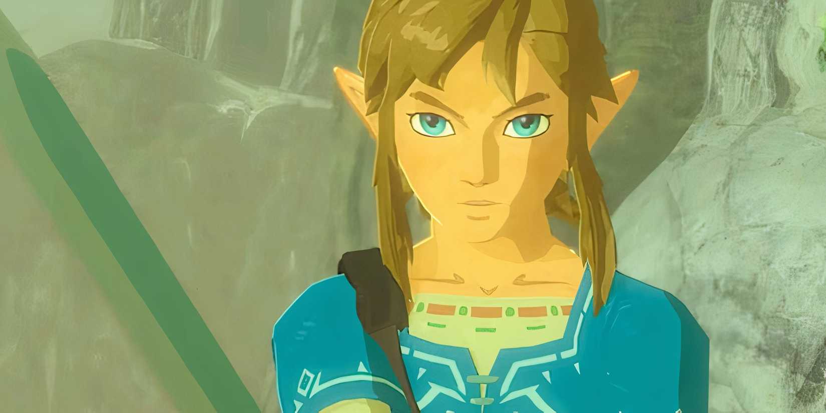 Link looking serious in Breath of the Wild.