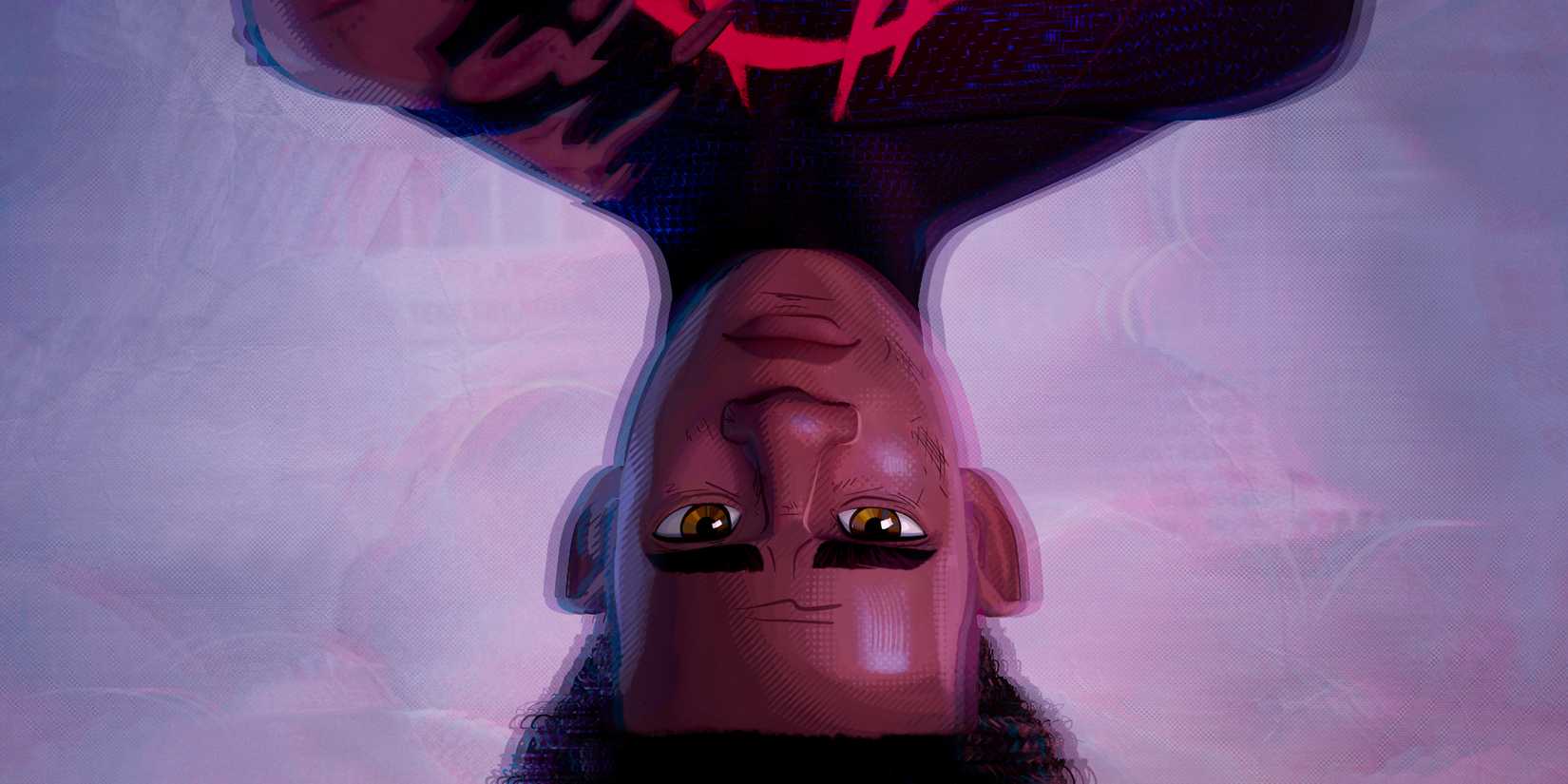 Miles Morales upside down in Spider-Man: Beyond the Spider-Verse