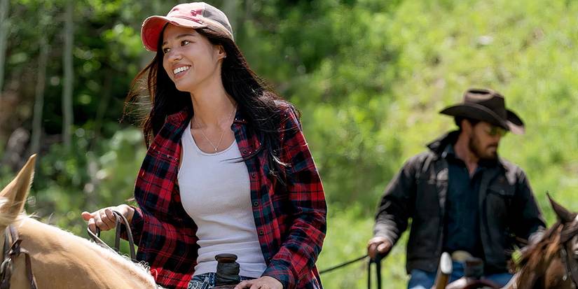 Monica and Rip Yellowstone happy summer