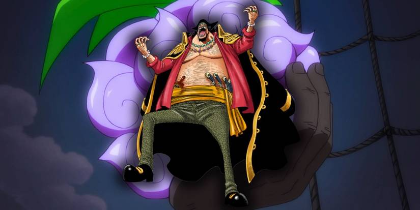 Blackbeard in front of Yami Yami no Mi