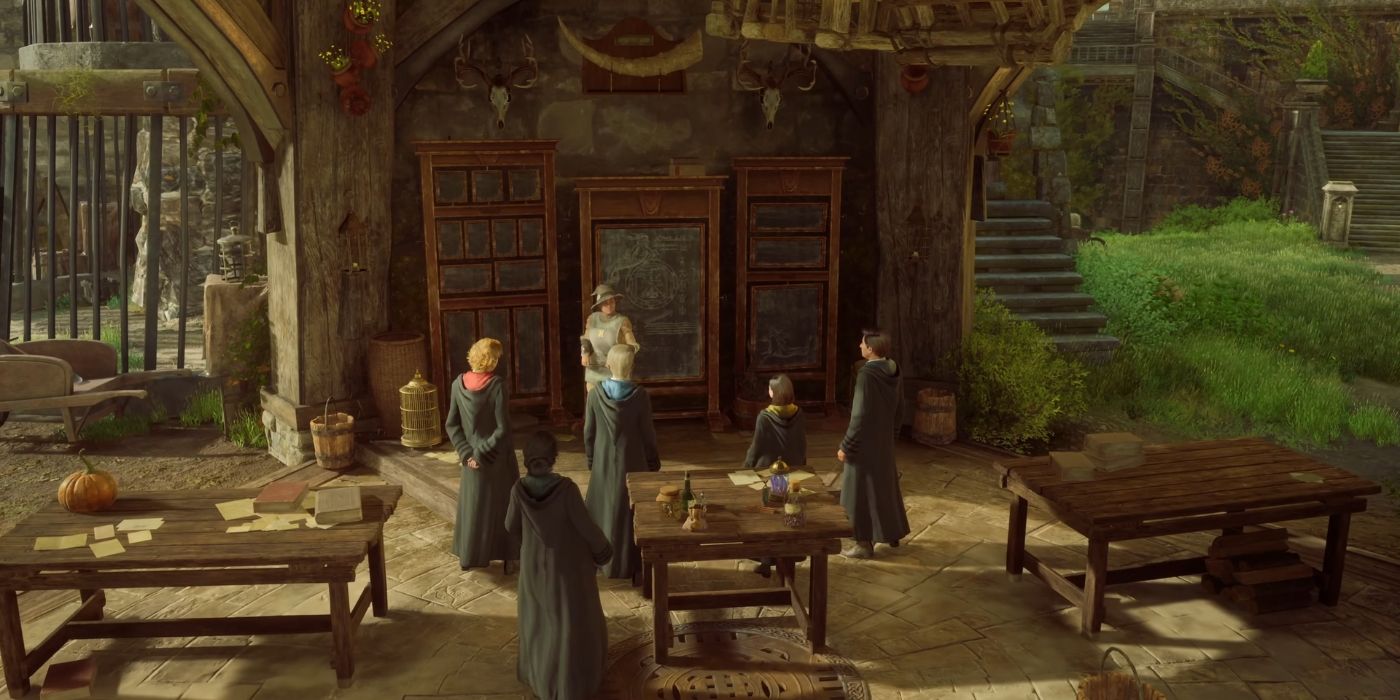 Lo studente in Hogwarts Legacy durante le lezioni