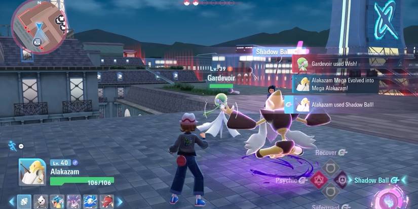Player using a Mega Alakazam in Pokémon Legends Z-A
