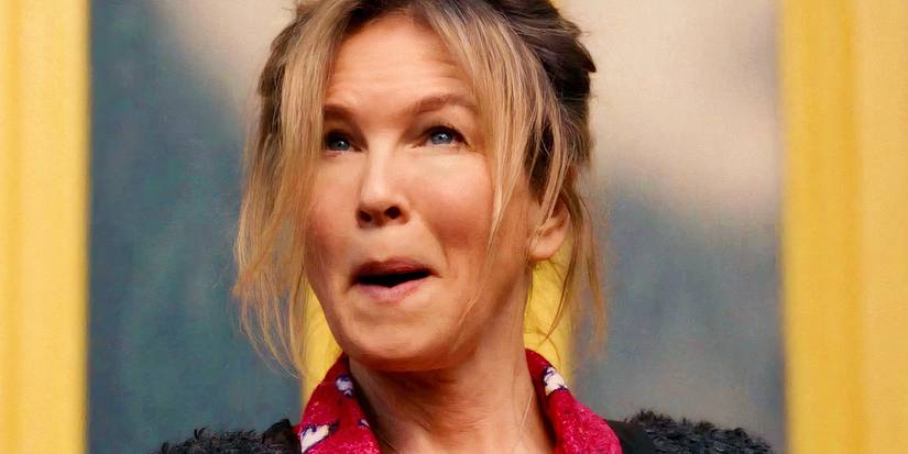 Renee Zellweger as Bridget Jones looking excited in Mad About the Boy