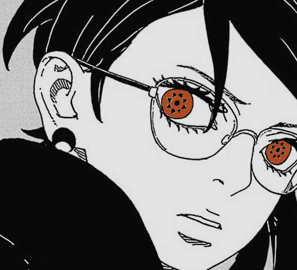 Sarada Uchiha manifestando seu Mangekyo Sharingan
