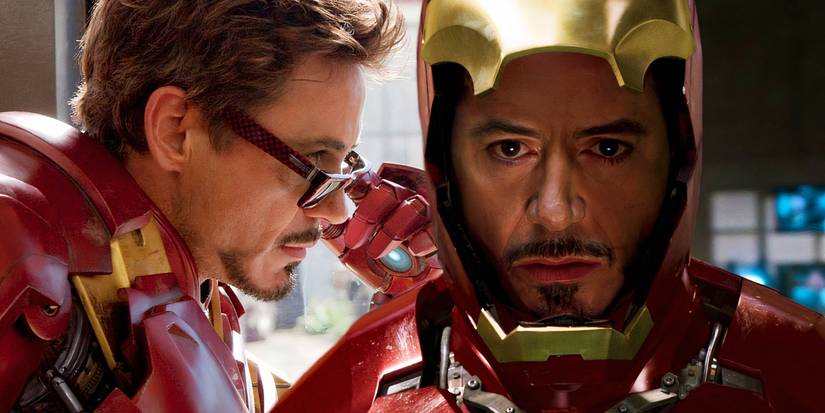 Split image of Iron Man