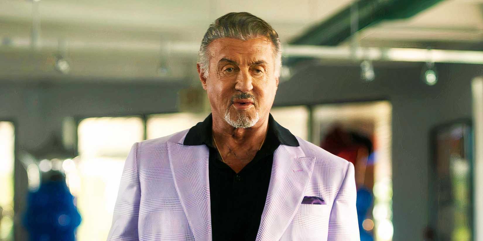 Sylvester Stallone speaking as Dwight Manfredi in Tulsa King season 2