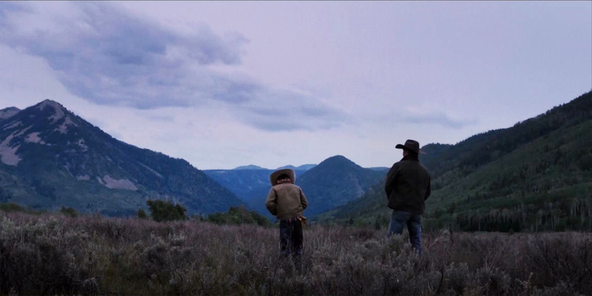 Tate and John mark the field in Yellowstone