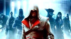 Key art for Assassin's Creed Brotherhood showing the cast of characters.