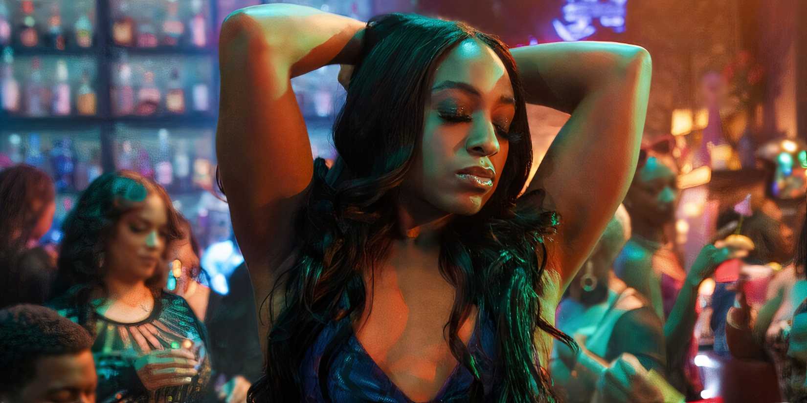 Taylor Polidore Williams dancing at the club in Beauty in Black
